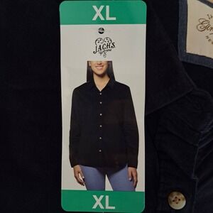 Jachs Girlfriend Corduroy Shirt Womens XL Black NWT Button Down 857-239-B9